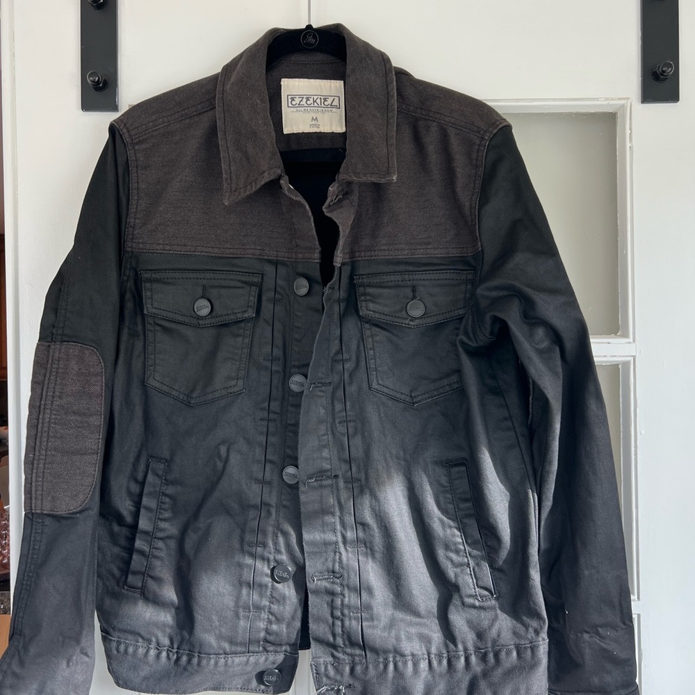 Ezekiel Two-Tone Gray and Black Denim Jacket
